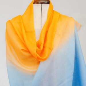 Light Cashmere Stole - Yellow Blue Ombre