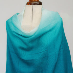 Light Cashmere Stole - Teal Ombre