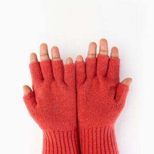 Woollen Gloves, Fingerless, Bright Pink