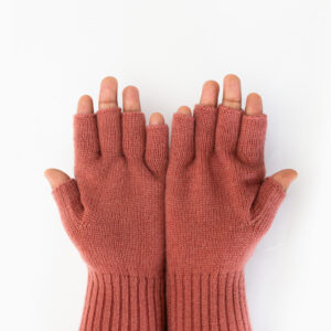 Woollen Gloves, Fingerless, Light Pink