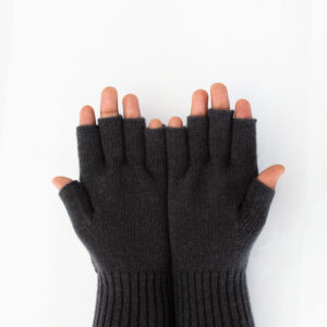 Woollen Gloves, Fingerless, Black