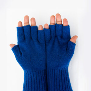 Woollen Gloves, Fingerless, Blue