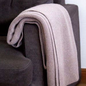 100% Cashmere Throw, Beige