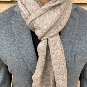 100%Yak Wool Scarf, Light Brown, Jersey Knit