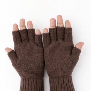 Woollen Gloves, Fingerless, Mocha