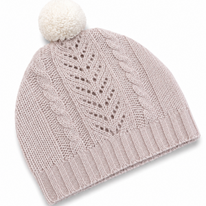 Baby Cap Pink - 100% Cashmere, Knitted, 6-12months