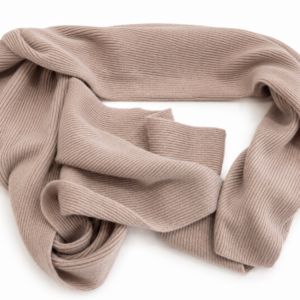100% Cashmere Scarf Ribbed, Beige